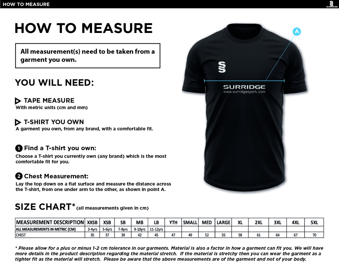 STONE HOCKEY CLUB DUAL SHIRT - Size Guide