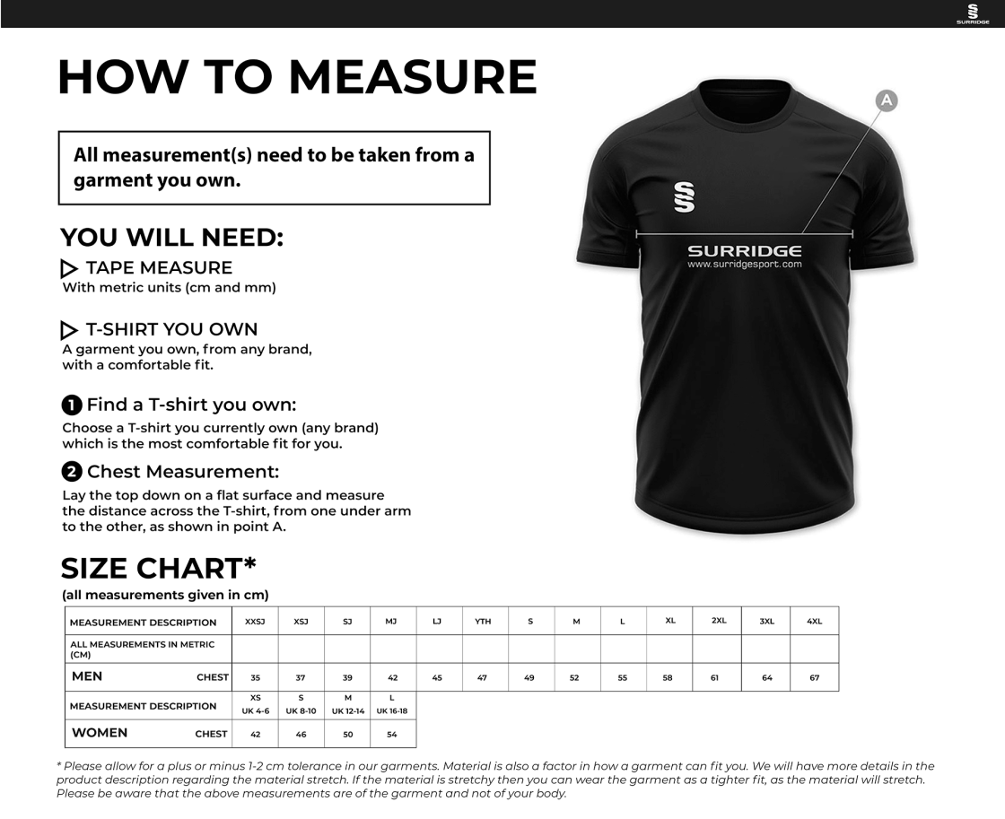 STONE HOCKEY CLUB DUAL SHIRT - Size Guide