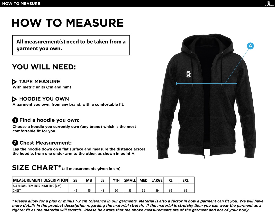 STONE HOCKEY CLUB DUAL HOODY - Size Guide