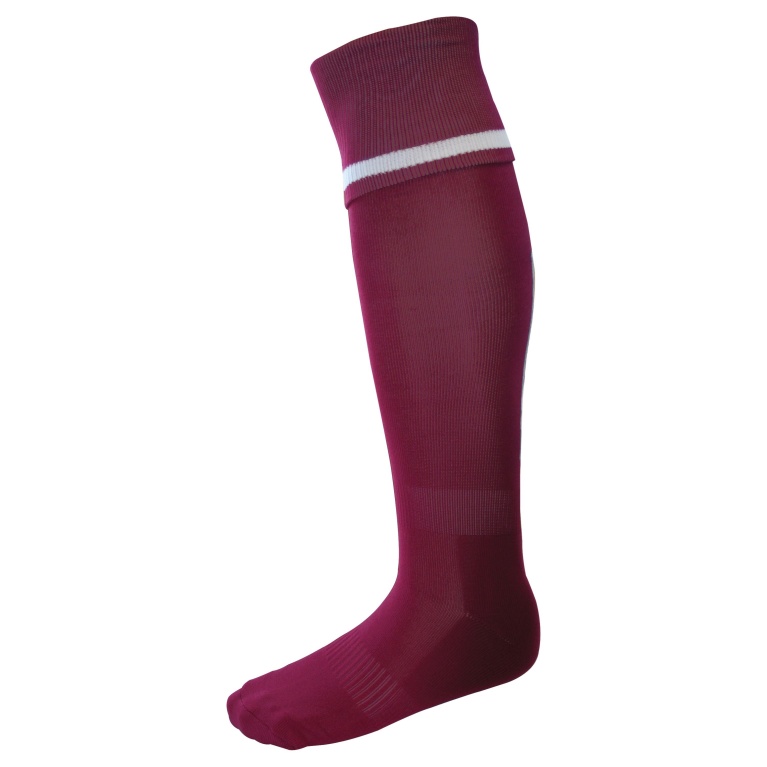 Single Band Sock - Maroon/White